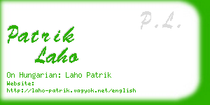 patrik laho business card